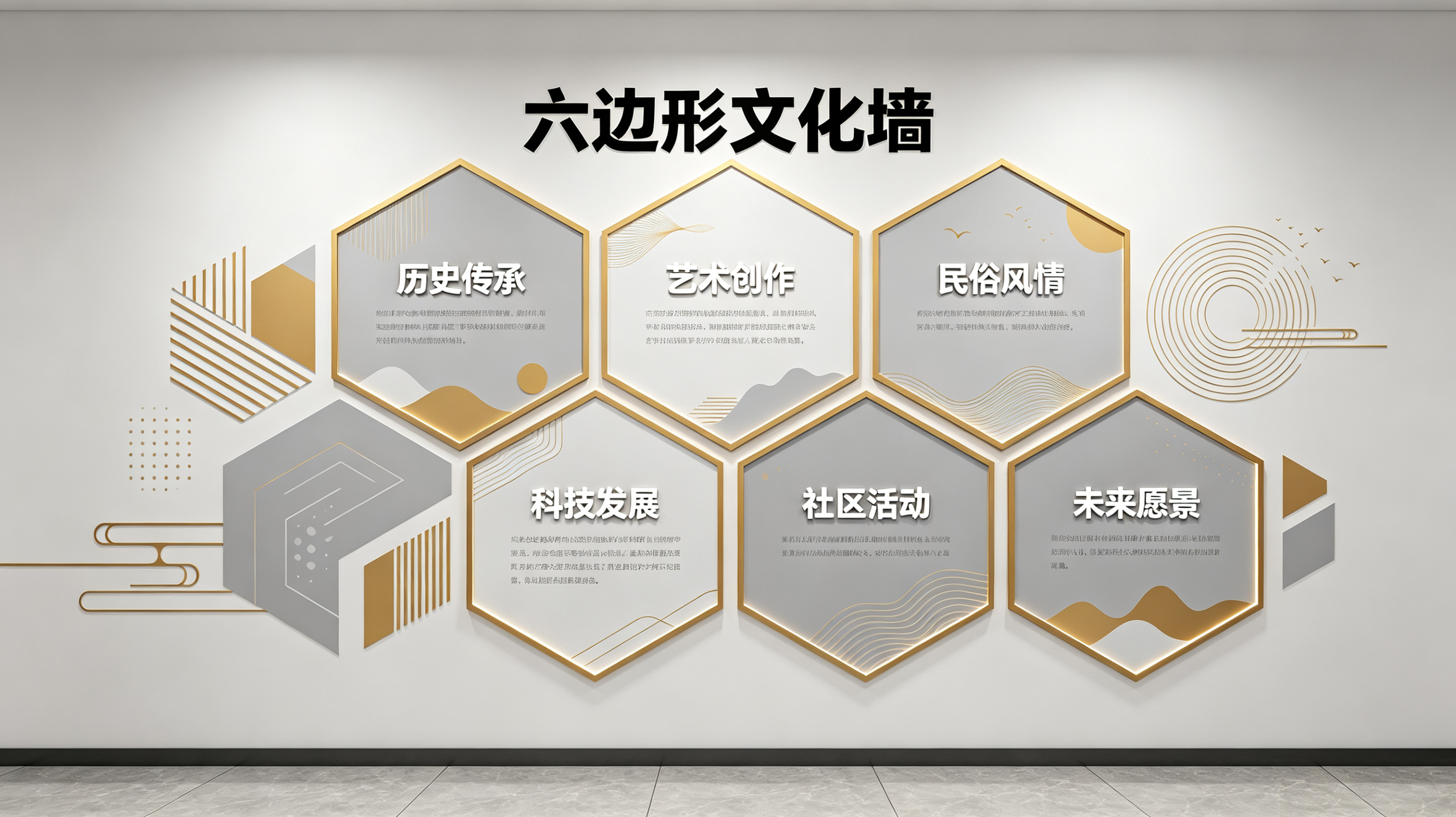 黄梅企业文化墙 | 六边形信息美学